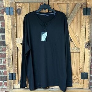 Roundtree & Yorke Men's Classic Black Long Sleeve Henley.